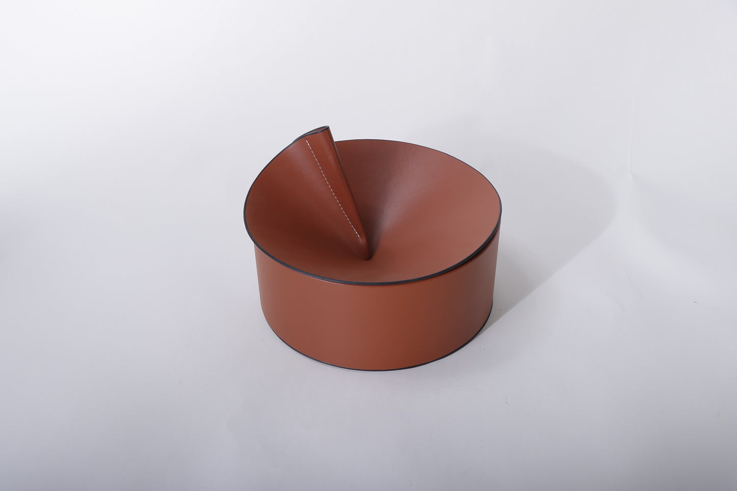 BROWN MICRO-FIBER LEATHER & PVC STORAGE BOX