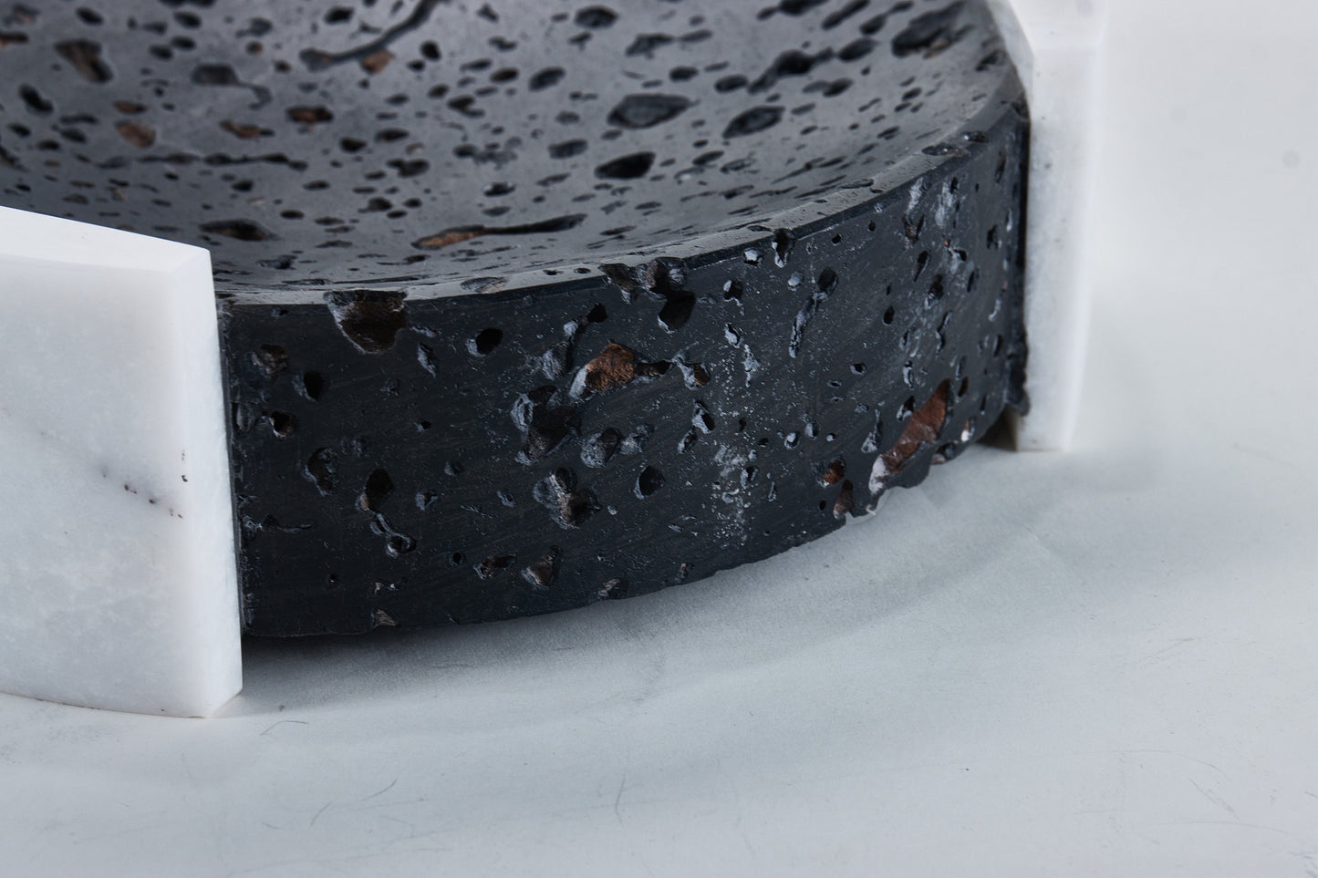 Black & White Marble Round Tray