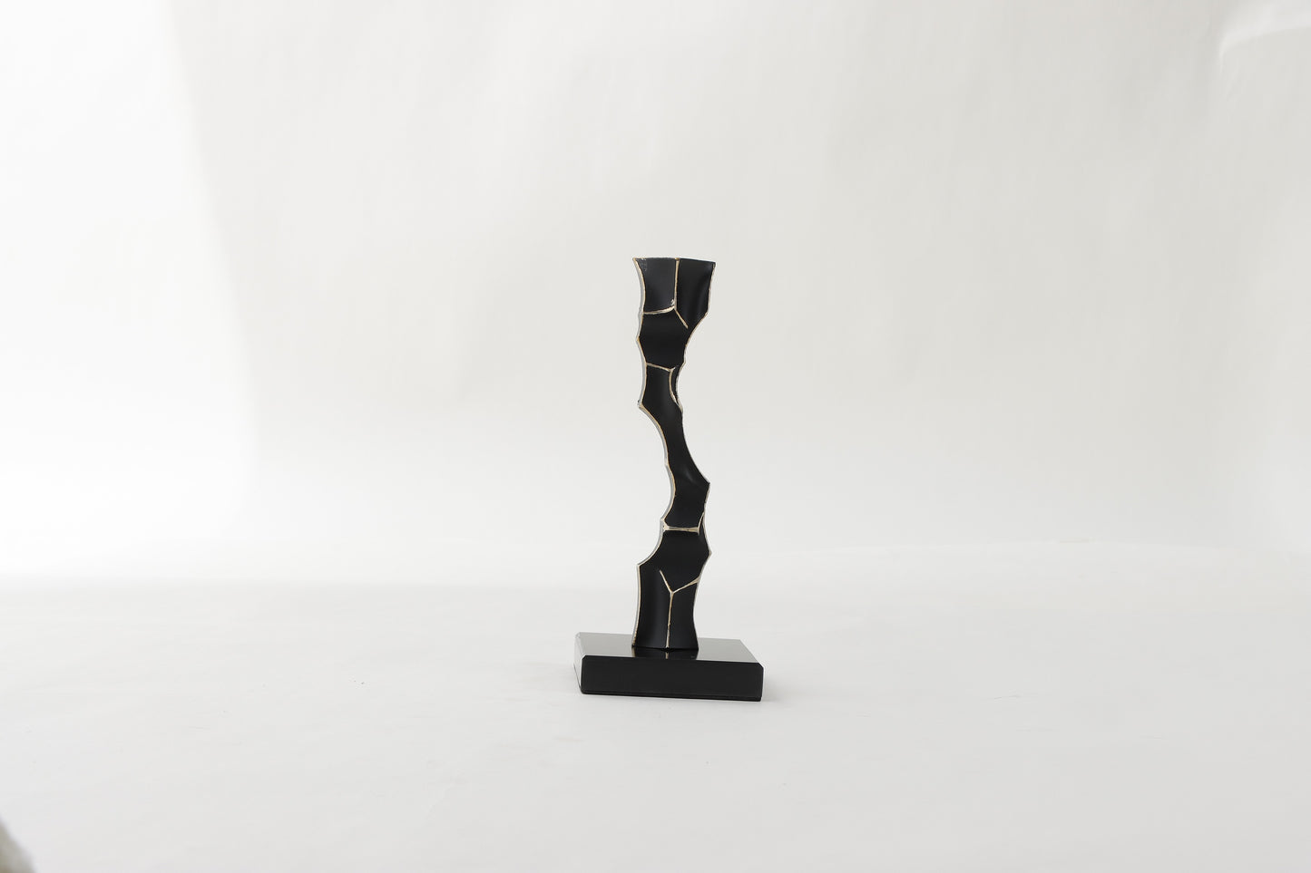 Black Resin & Marble Candle Holder