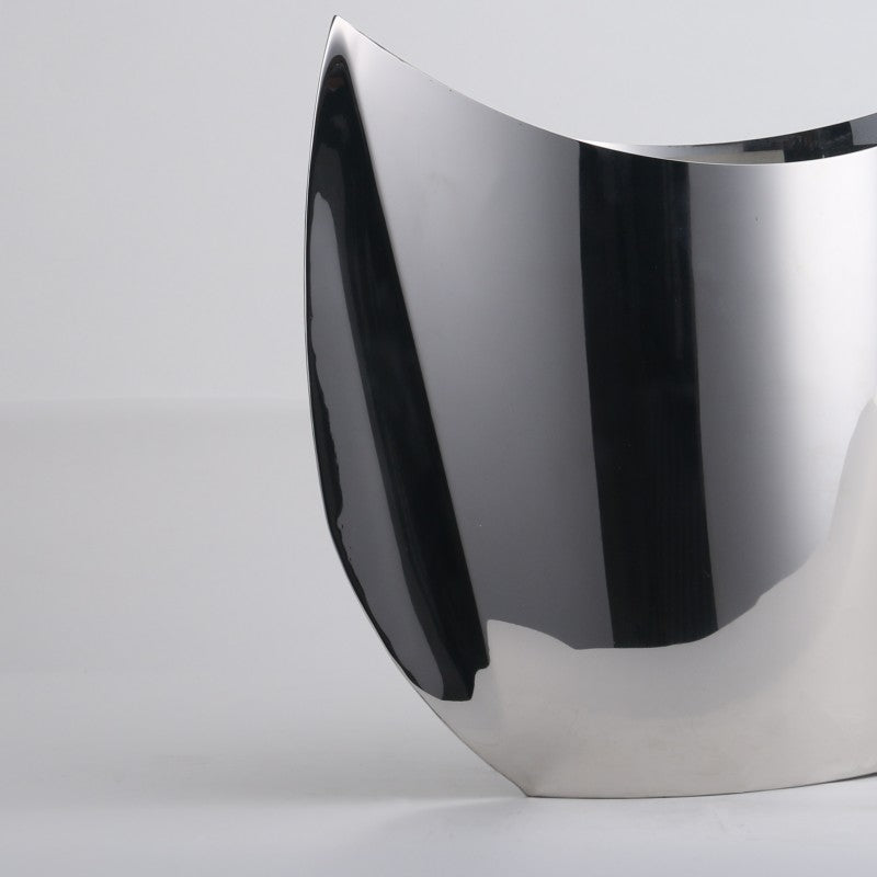 Silver Metal U Shaped Vase
