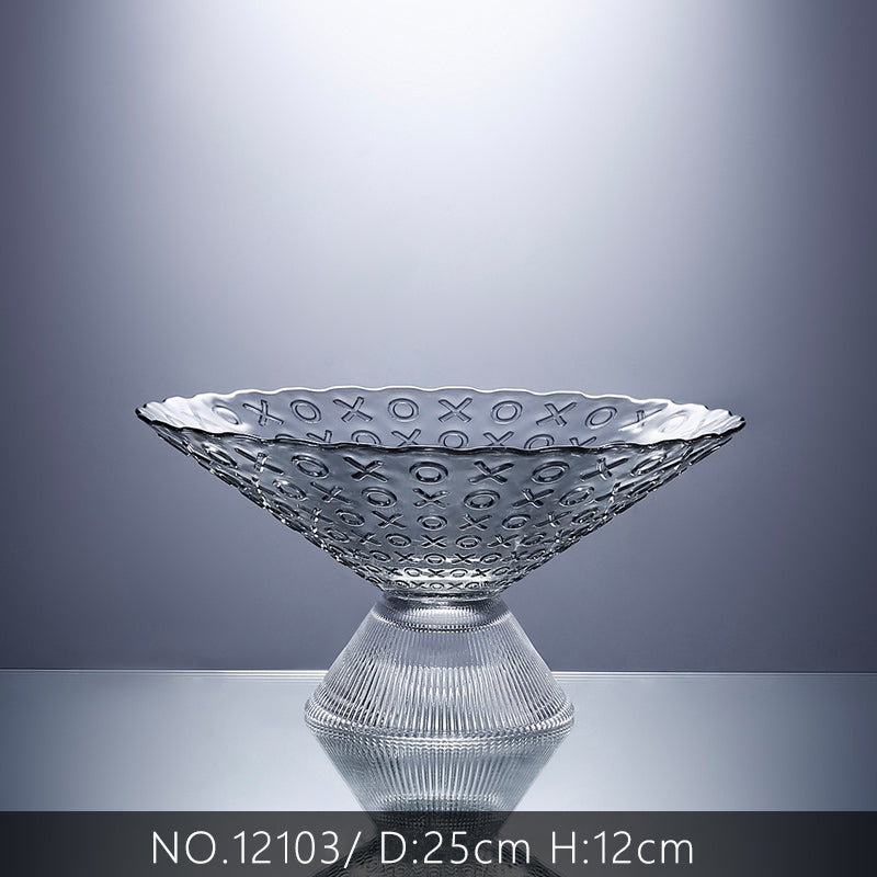 GREY GOBLET GLASS FRUITS PLATE