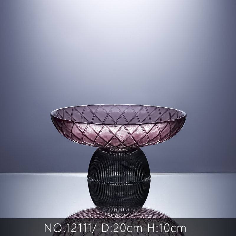 PURPLE GOBLET GLASS FRUITS PLATE