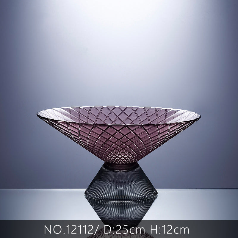 PURPLE GOBLET GLASS FRUITS PLATE