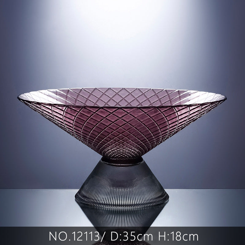 PURPLE GOBLET GLASS FRUITS PLATE
