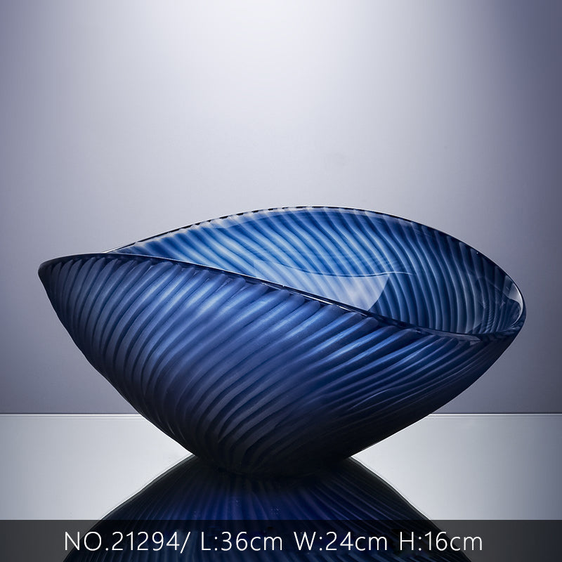 OCEAN BLUE HAND BLOWN GLASS PLATE