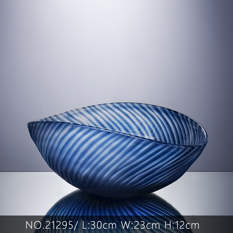 OCEAN BLUE HAND BLOWN GLASS PLATE