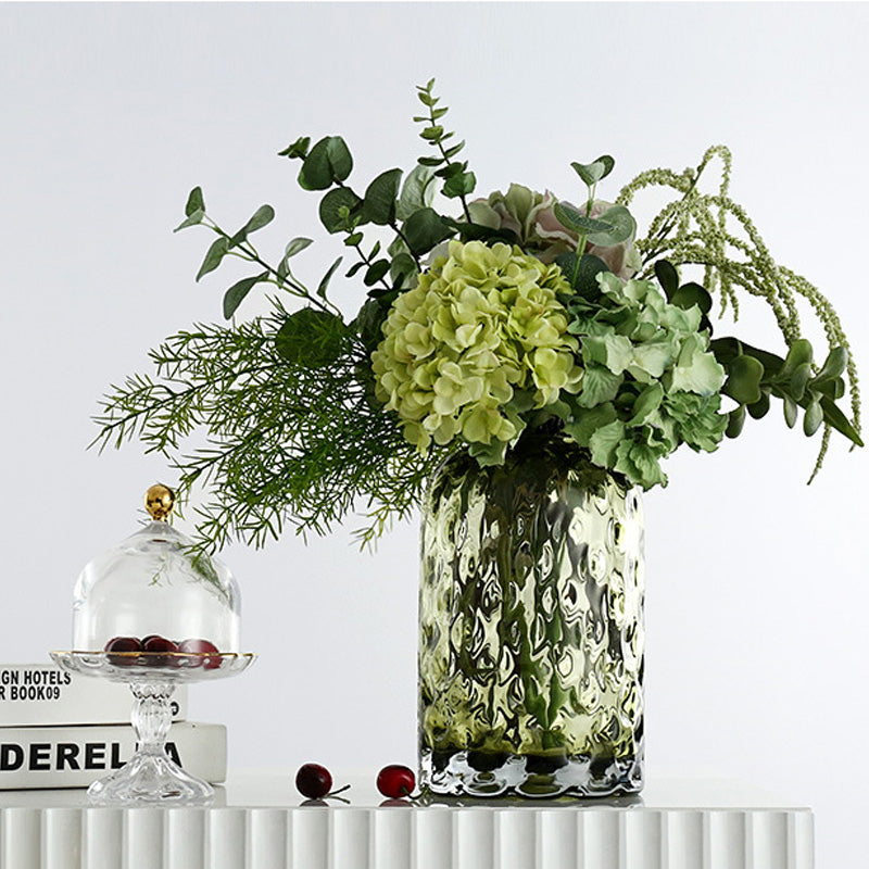 OLIVE GREEN GLASS VASE