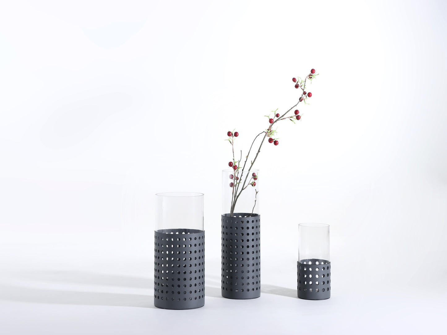 GREY HOLLOW MODERN GLASS VASE
