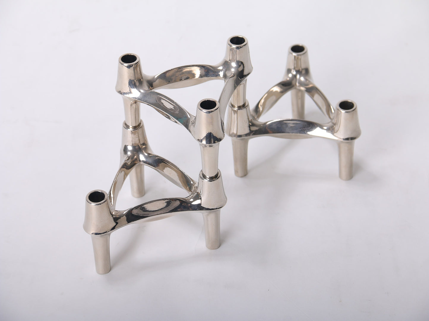 SILVER MODERN MODULAR CANDLE HOLDER