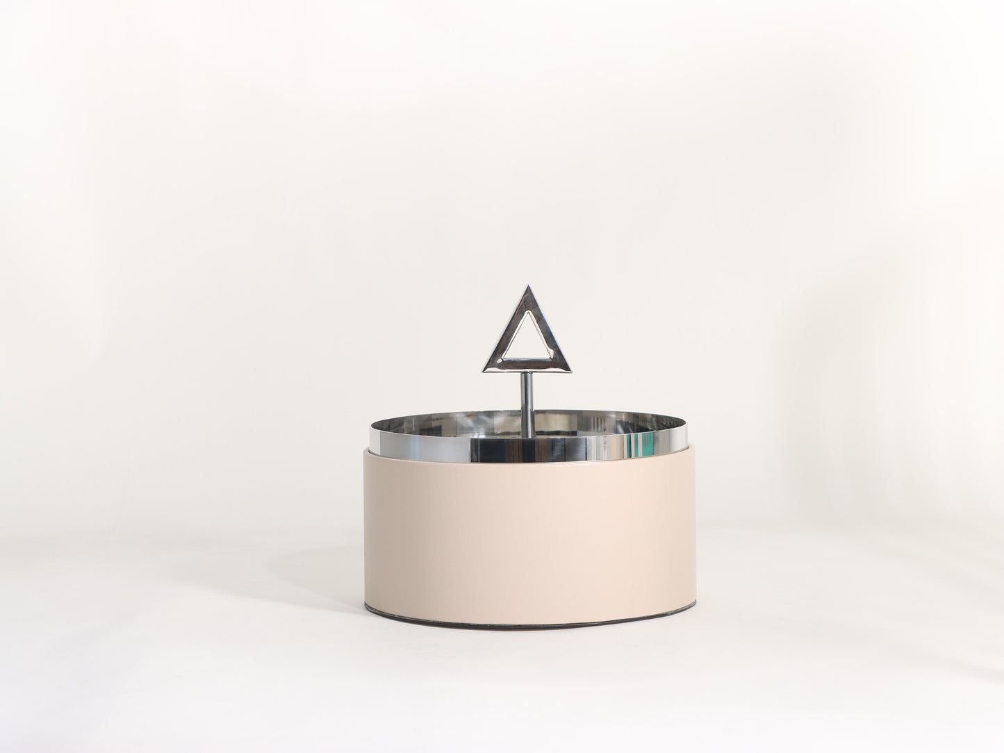 SILVER GEOMETRY COVER STORAGE BOX