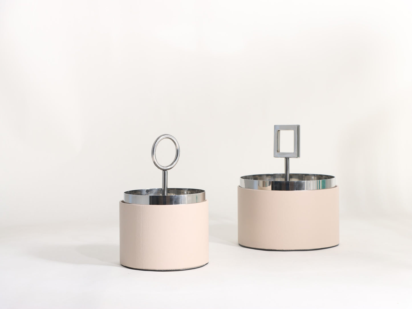 SILVER GEOMETRY COVER STORAGE BOX