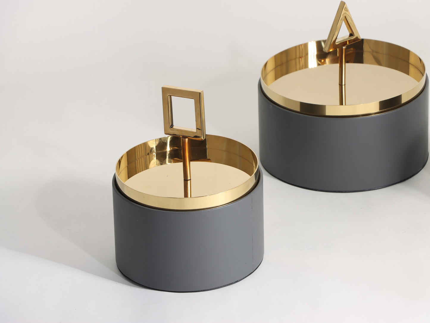 GOLD BLACK GEOMETRY COVER STORAGE BOX