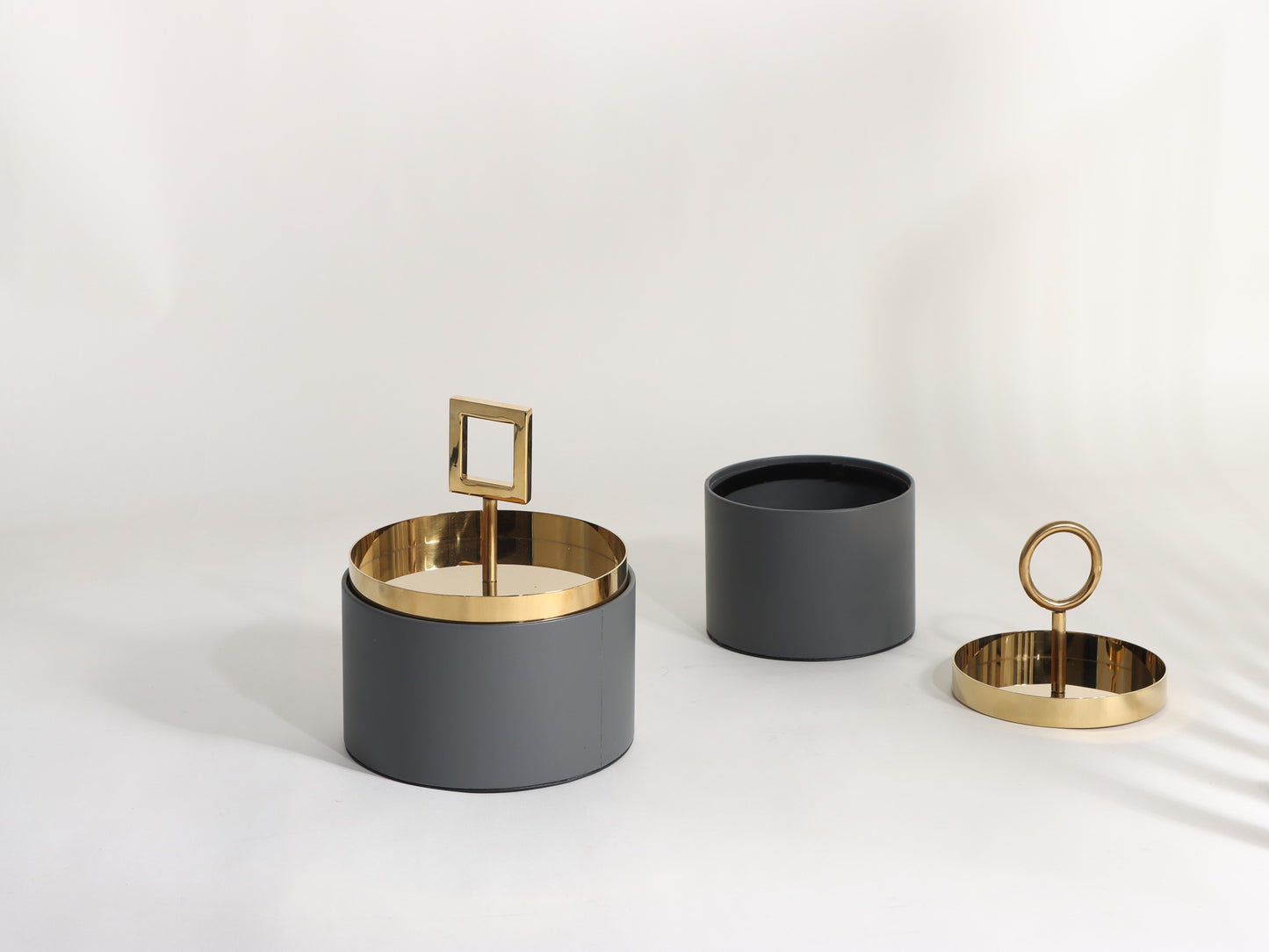 GOLD BLACK GEOMETRY COVER STORAGE BOX