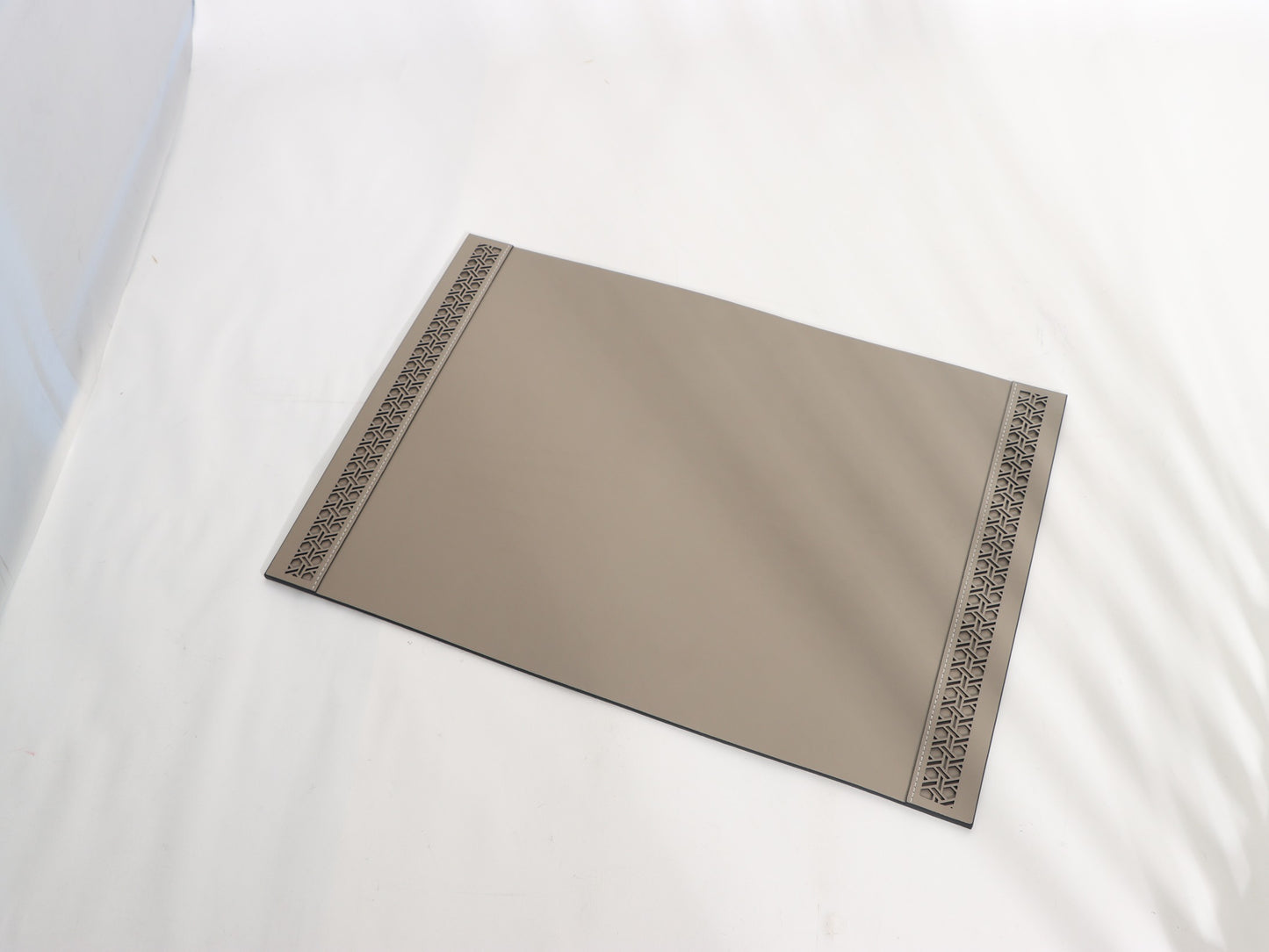 KHAKI OFFICE DESKTOP LEATHER MAT