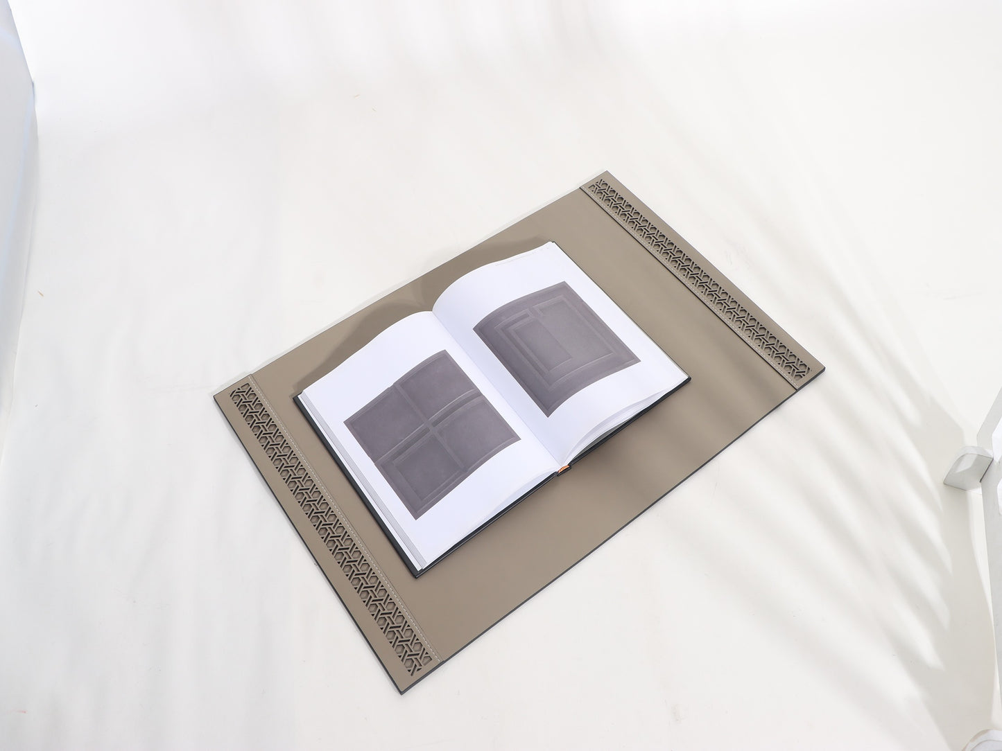 KHAKI OFFICE DESKTOP LEATHER MAT