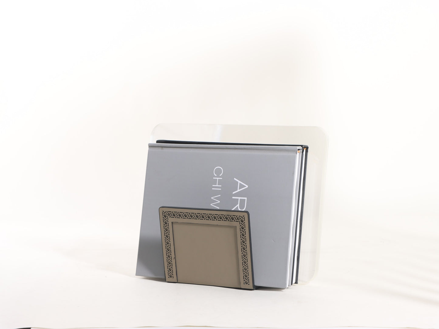 KHAKI OFFICE MAGAZINE & BOOK HOLDER