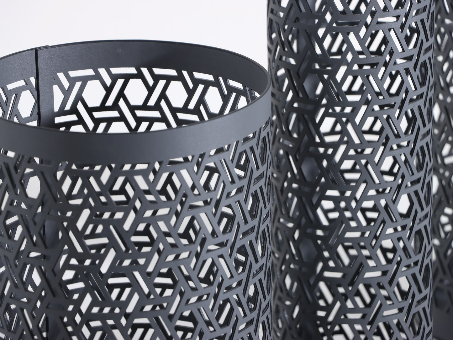 GREY LEATHER UMBRELLA STAND VASE