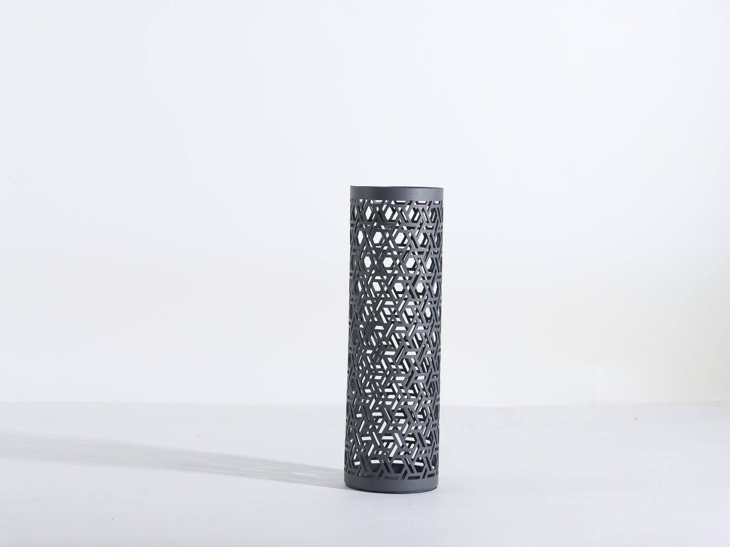 GREY LEATHER UMBRELLA STAND VASE