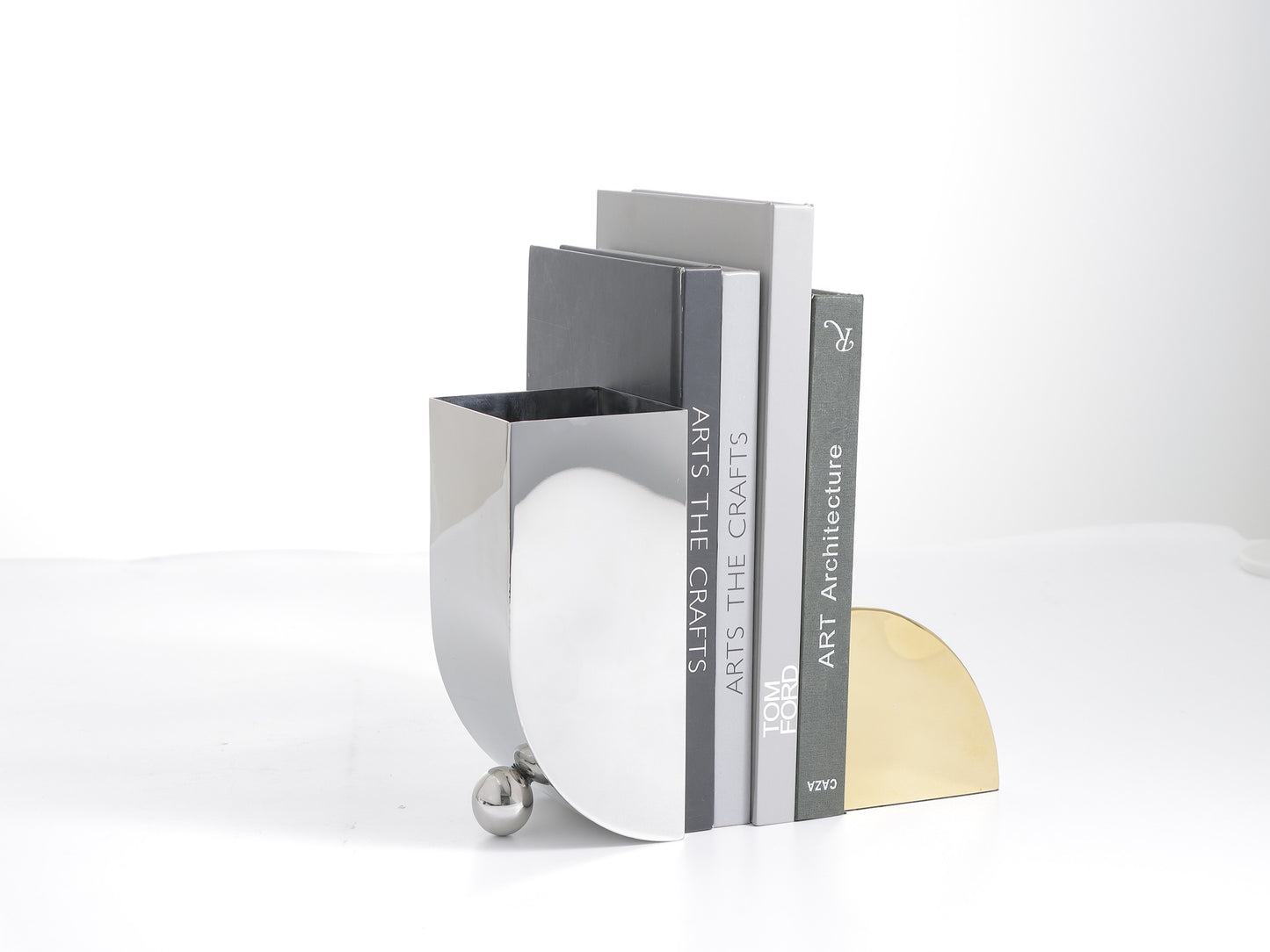 MODERN GOLD & SILVER BOOKEND