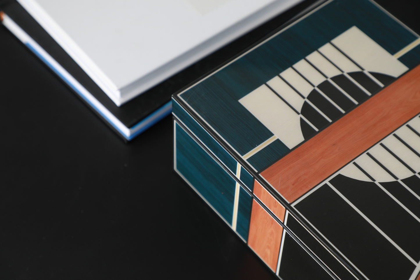 Colourful Mdf & Piano Lacquer Rectangular Storage Box (A)