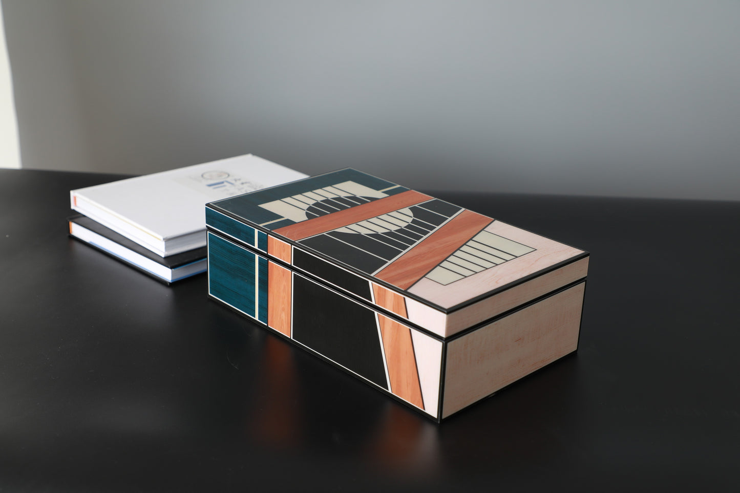Colourful Mdf & Piano Lacquer Rectangular Storage Box (A)
