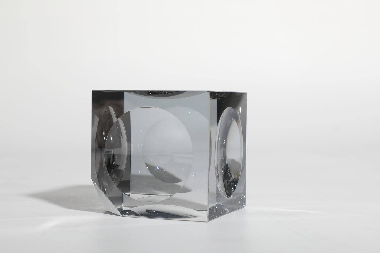 Gun Metal Crystal Cube Sculpture