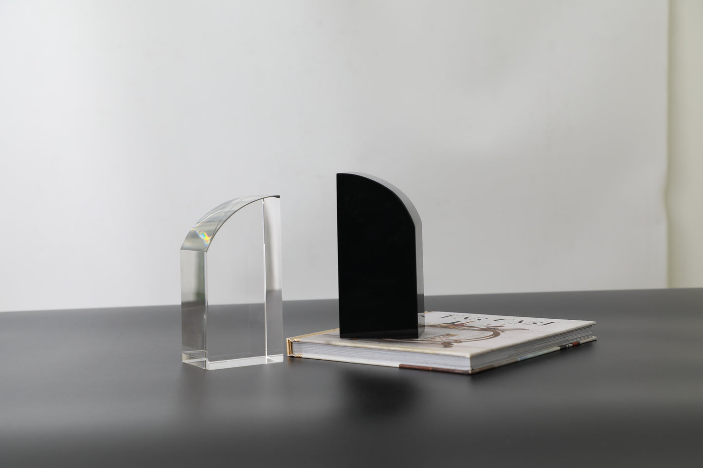 Black & Clear Crystal Bookend