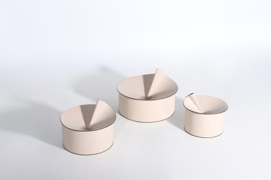 MILK WHITE MICRO-FIBER LEATHER & PVC STORAGE BOX