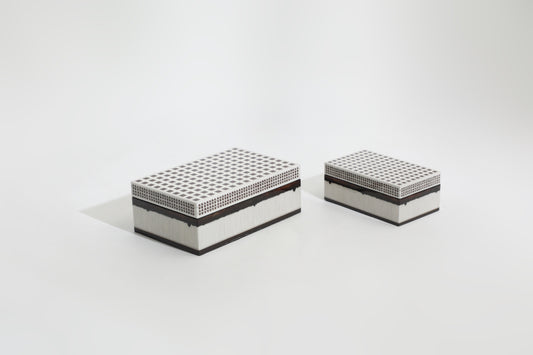 White & Antique Red Mdf Storage Box