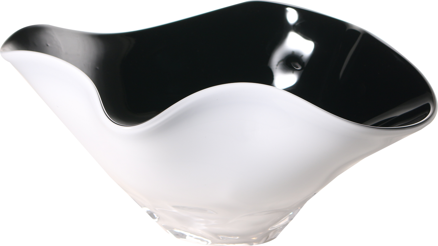 Black&White Glass Wavy Fruit Plate