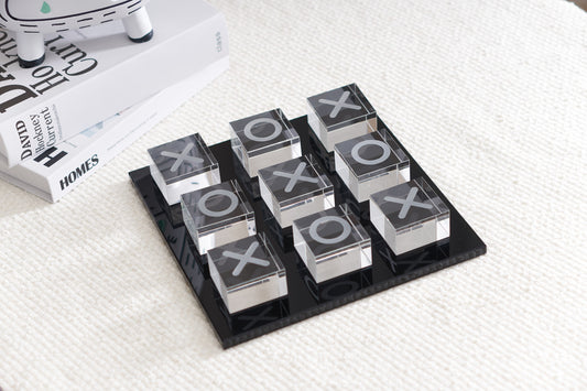 Black & Clear Crystal X O Chessboard