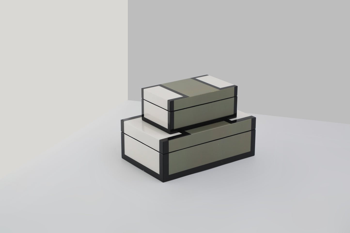 Grey & Black Mdf Storage Box