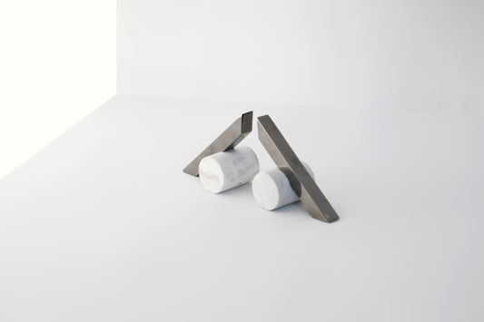 Stainless Steel & Marble Bookend (Single)