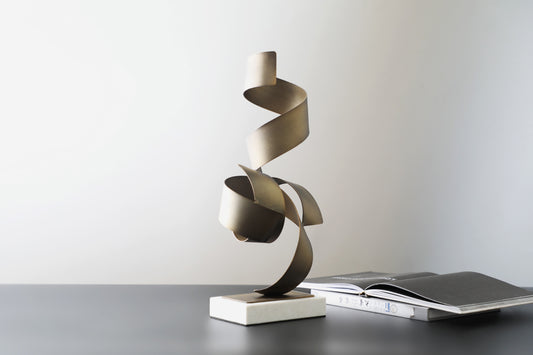 Iron & Marble Abstract Sculpture