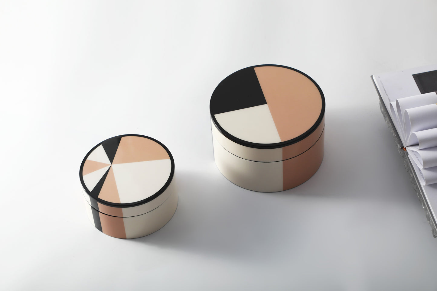 ORANGE & WHITE MDF & RESIN PIANO LACQUER STORAGE BOX