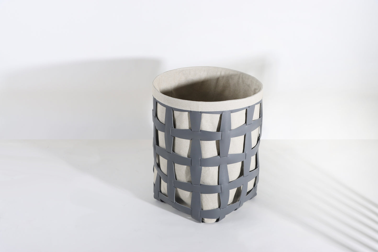 GREY MICRO-FIBER EATER & FABRIC FABRIC BASKET
