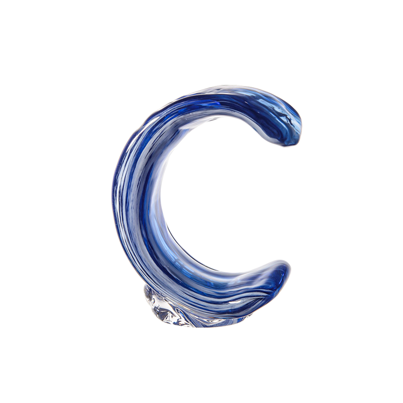 Blue Glass Candle Holder Sculpture