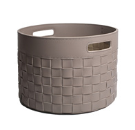 PU LEATHER WOVEN LEATHER BASKET