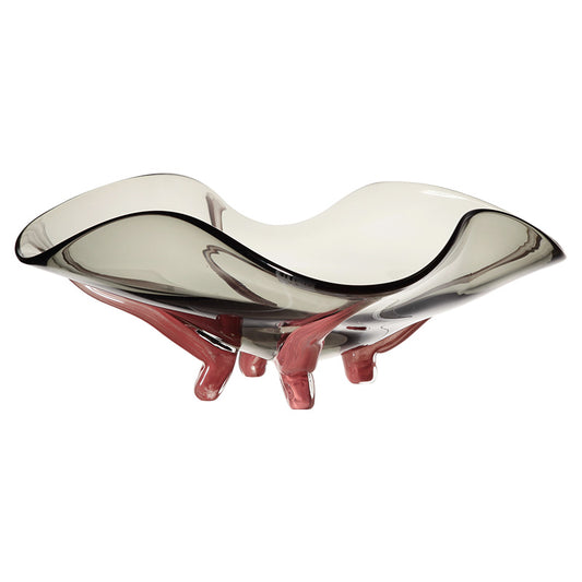 Grey & Pink Glass Plate