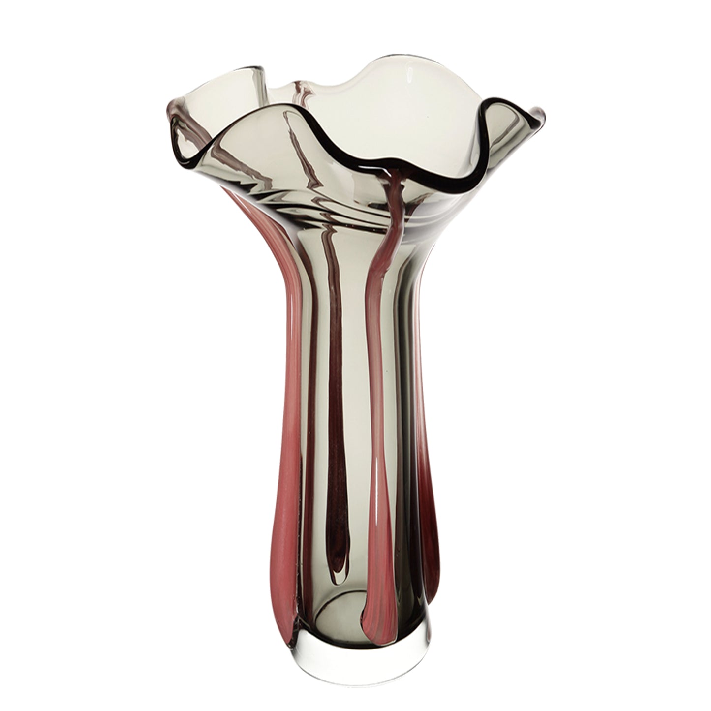Grey & Pink Glass Vase