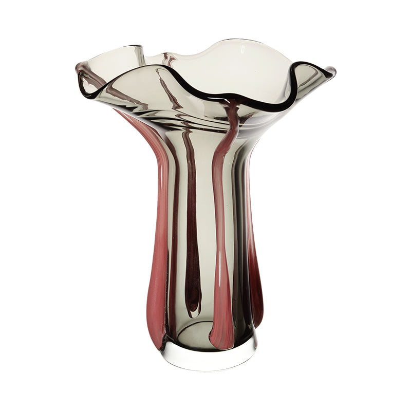 Grey & Pink Glass Vase