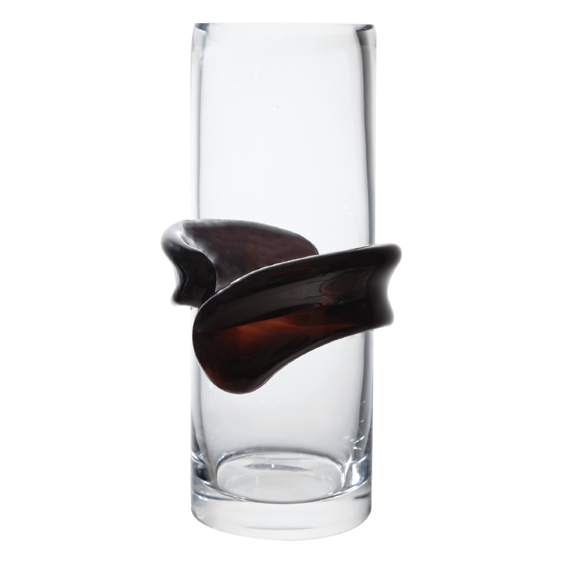 Dark Coffee Glass Vase