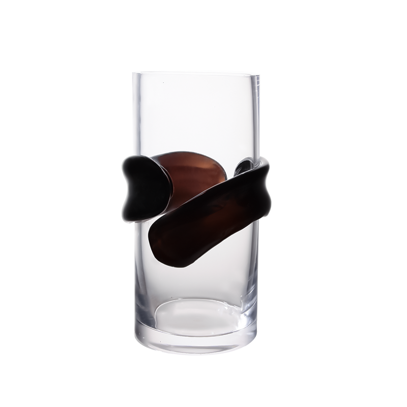Dark Coffee Glass Vase