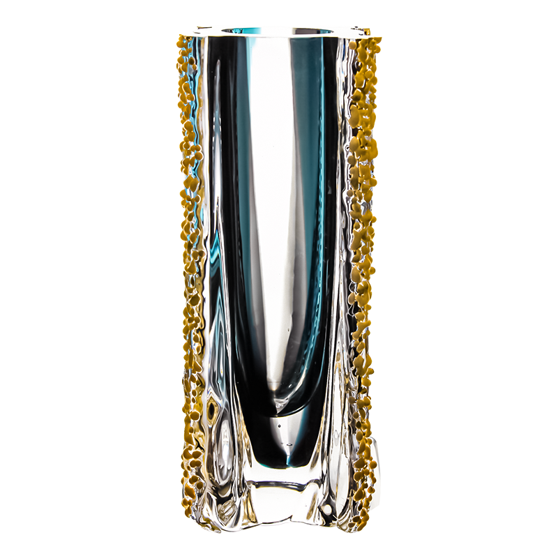 Multi-color Cylindrical Glass Vase