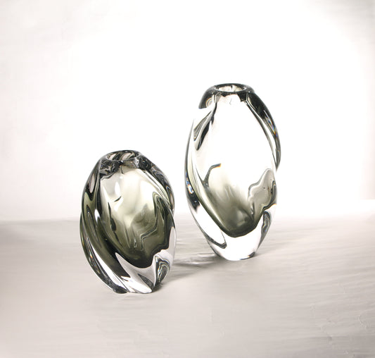 Smoking Grey Glass Vase