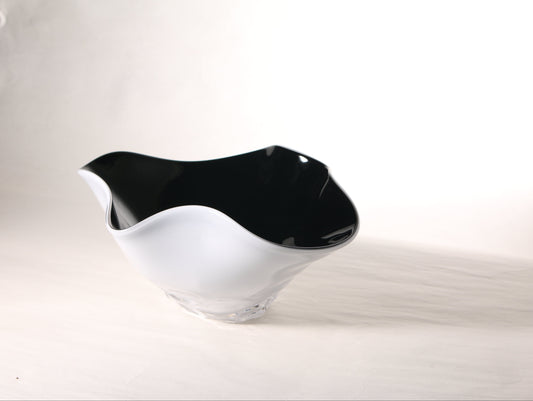 Black&White Glass Wavy Fruit Plate