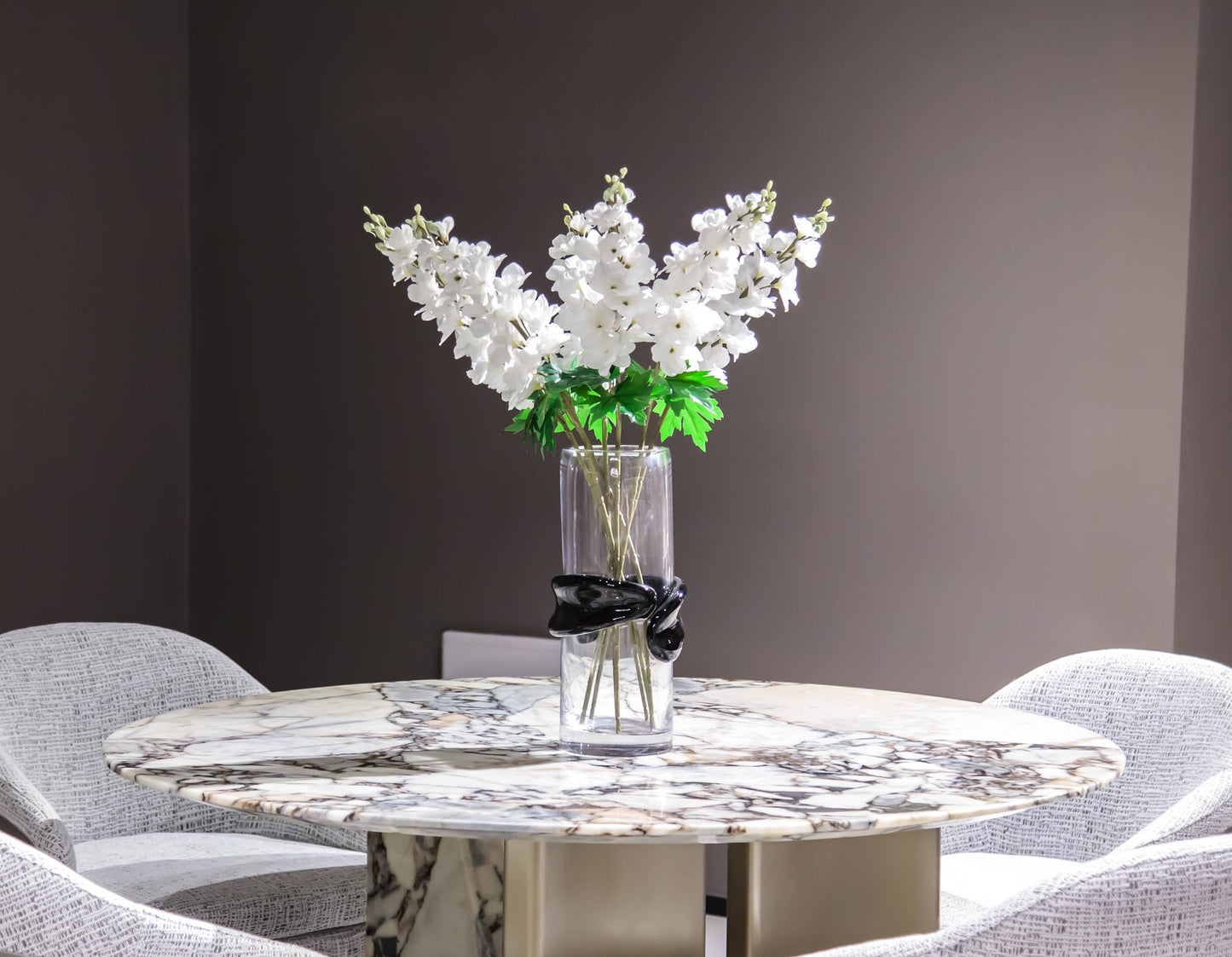 Dark Coffee Glass Vase