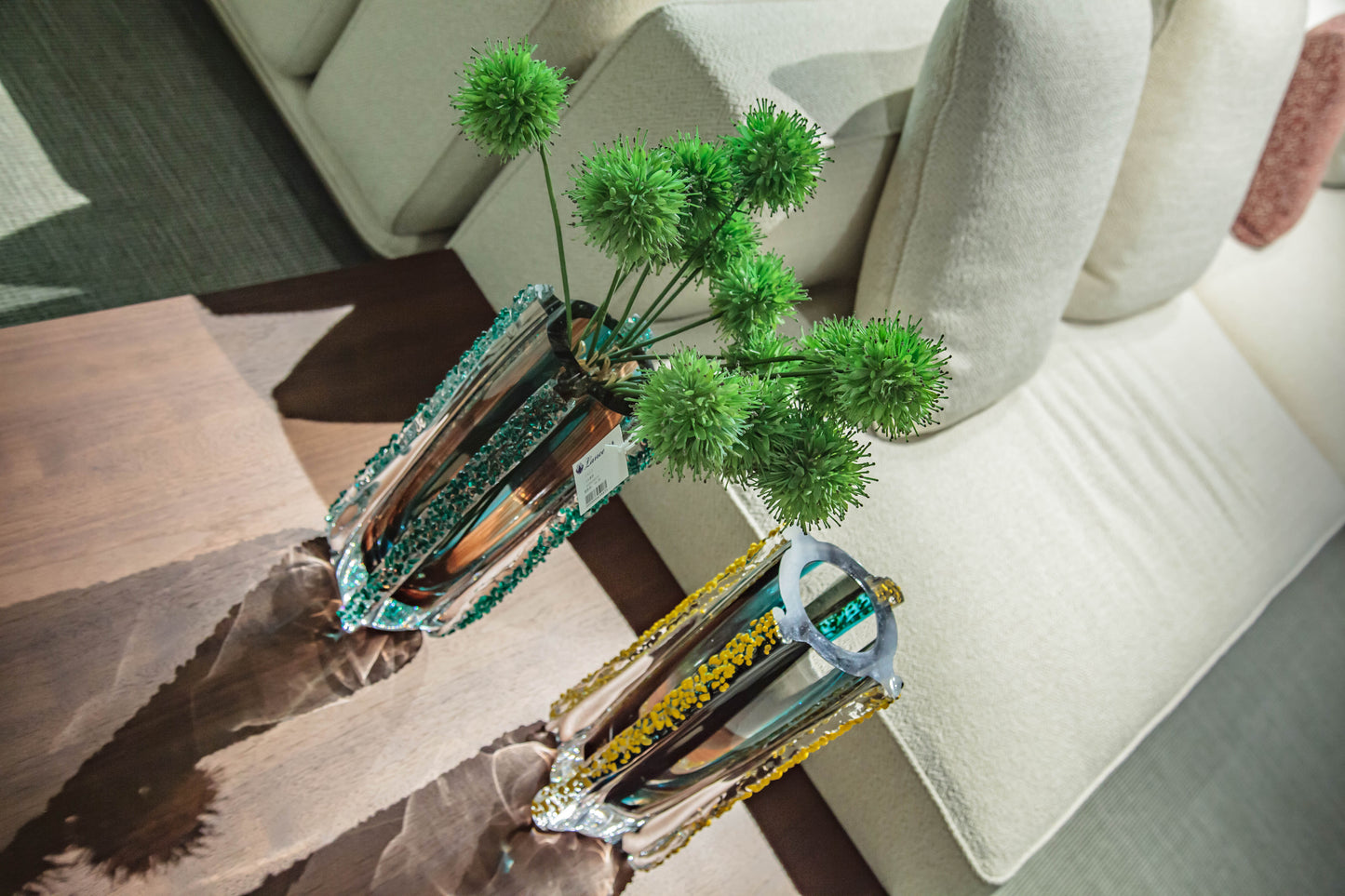 Multi-color Cylindrical Glass Vase