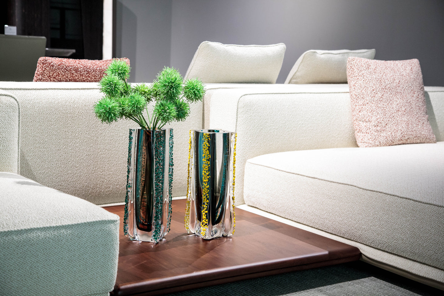 Multi-color Cylindrical Glass Vase