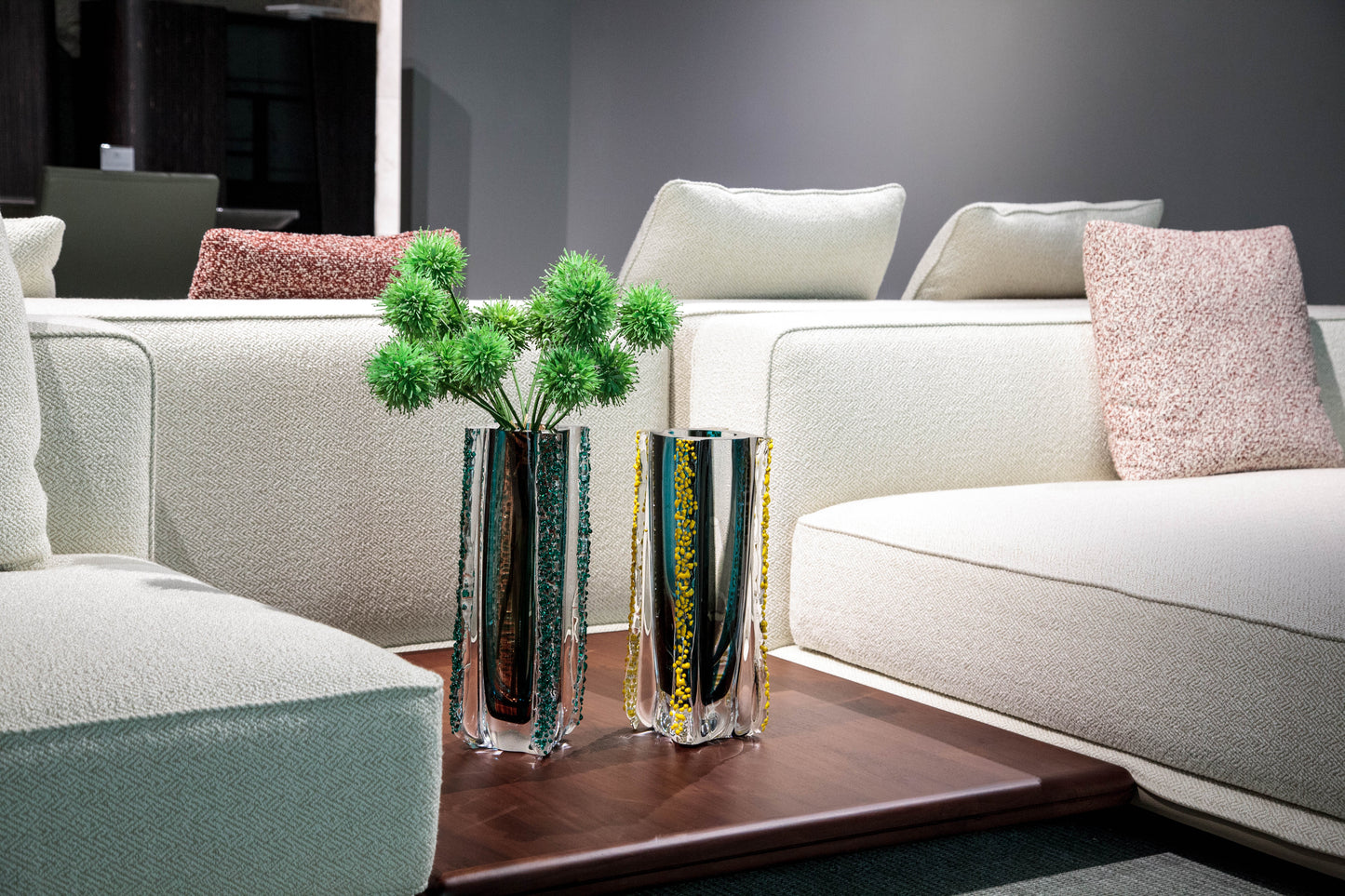 Multi-color Cylindrical Glass Vase